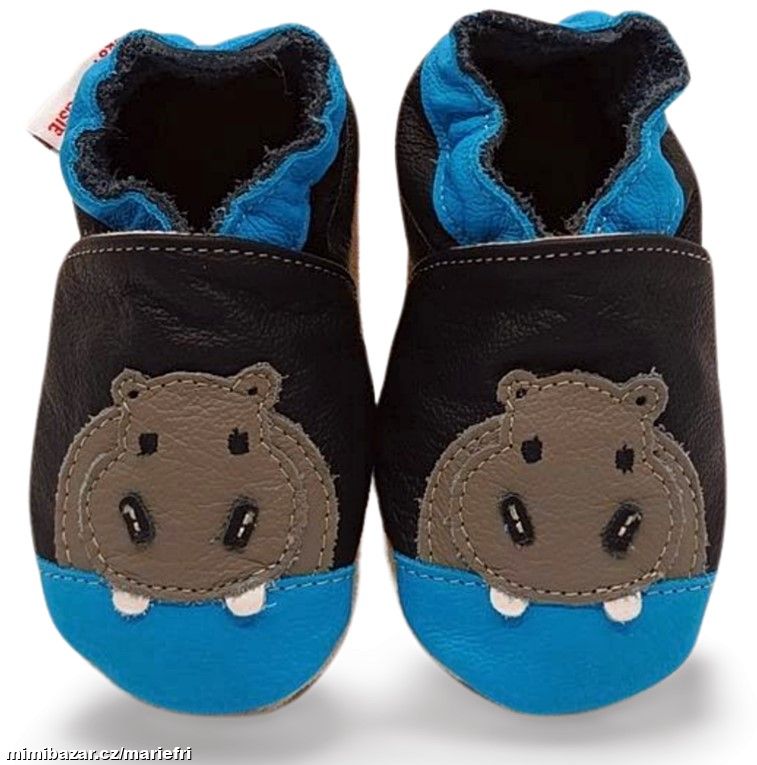 Kožené capáčky, přezůvky ekoTuptusie hroch