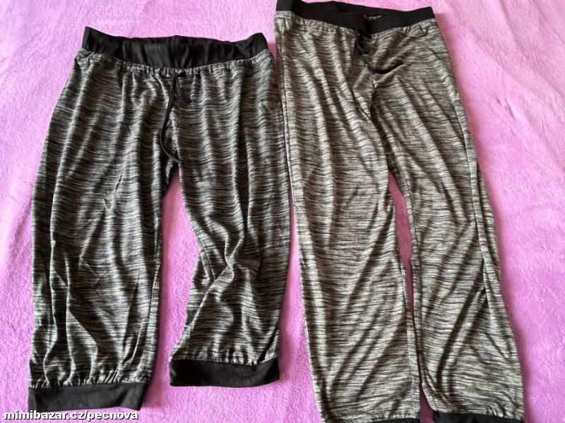 Setík pohodlných kalhot melír