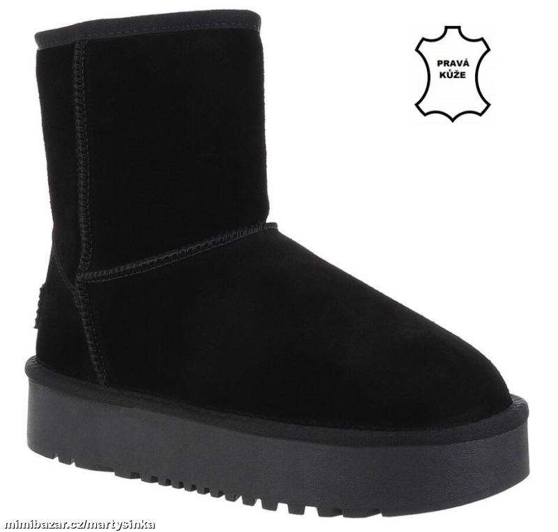 Válenky zimní nízké kozačky z pravé kůže ZIMA