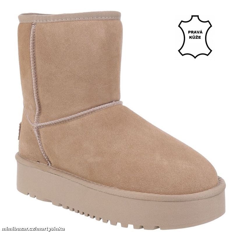 Válenky zimní nízké kozačky z pravé kůže ZIMA