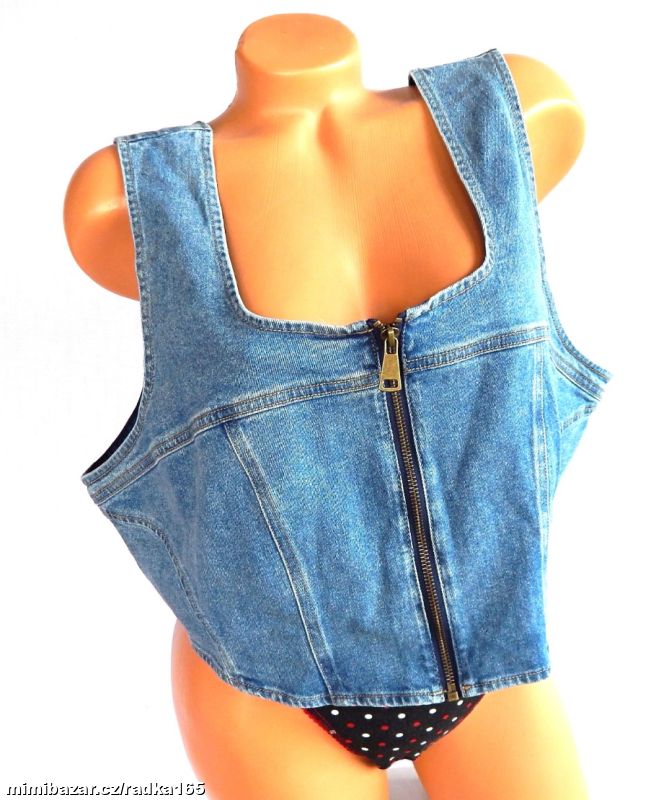 Trendy riflová vesta vel.50