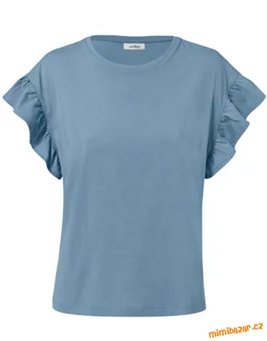 N.O.V.É TRIKO S VOLÁNKY KOUŘOVĚ MODRÉ vel. 40/42