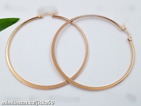 Náušnice ocelové kruhy, růžové zlato