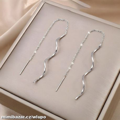 Krásné řetízkové náušnice z chir. oceli-Skladem