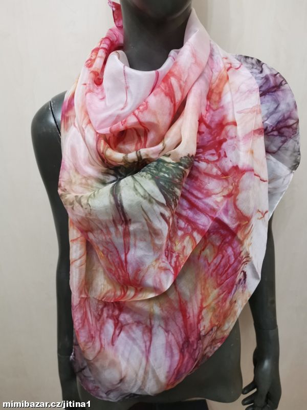 Hedvábný šátek batika výprodej