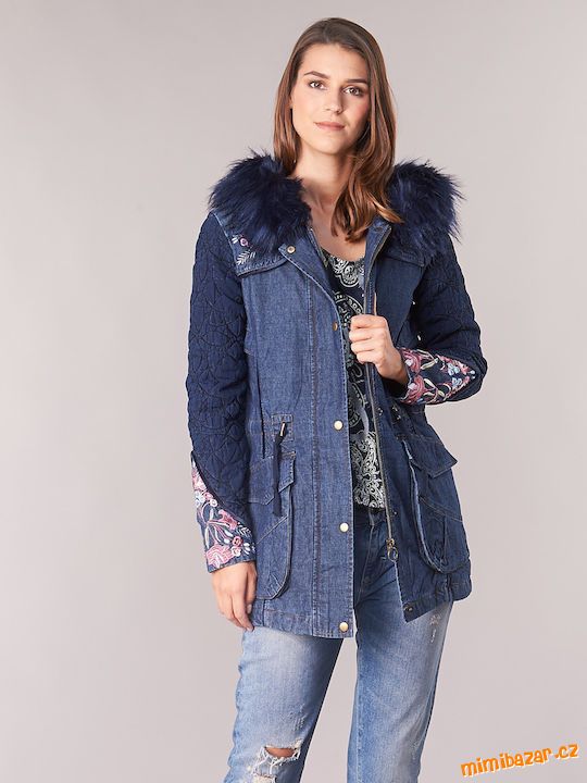 ☼☼☼ N.O.V.Á DÁMSKÁ DENIM PARKA DESIGUAL ☼☼☼
