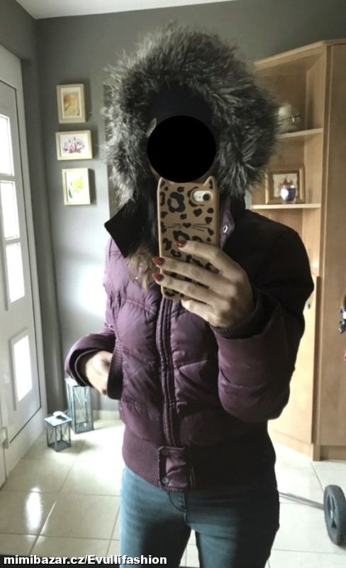 Fialová zimní bunda Tommy Hilfiger vel. M/L