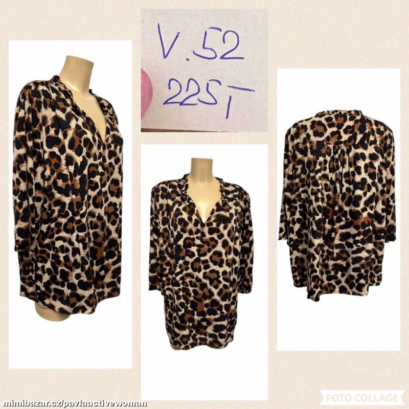 Č.838 VISKÓZA HALENKA TUNIKA BLŮZKA NOVÉ v.52