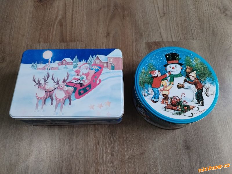 Vánoční plechové dózy na cukroví