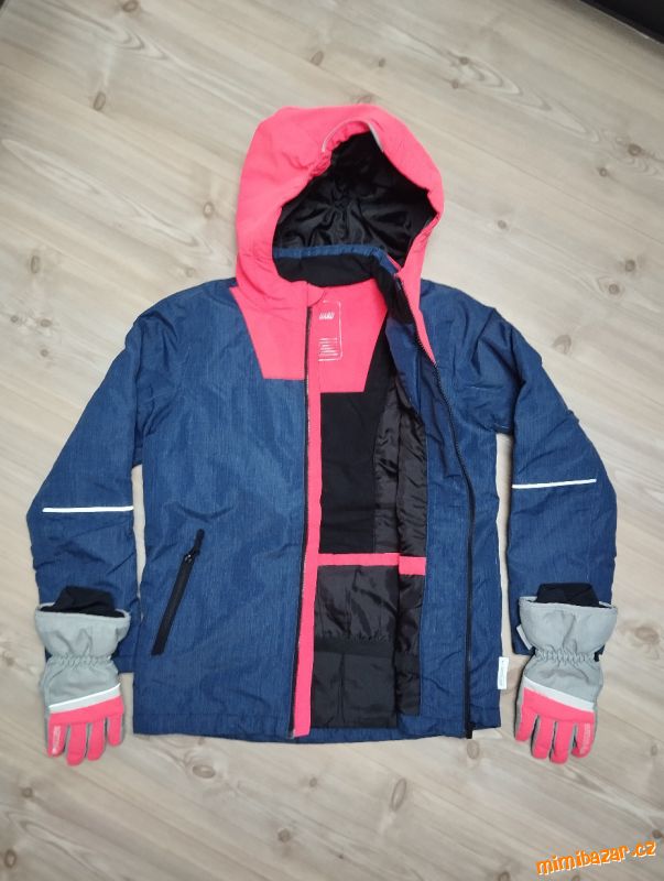 Lyžařská zimní bunda + rukavice