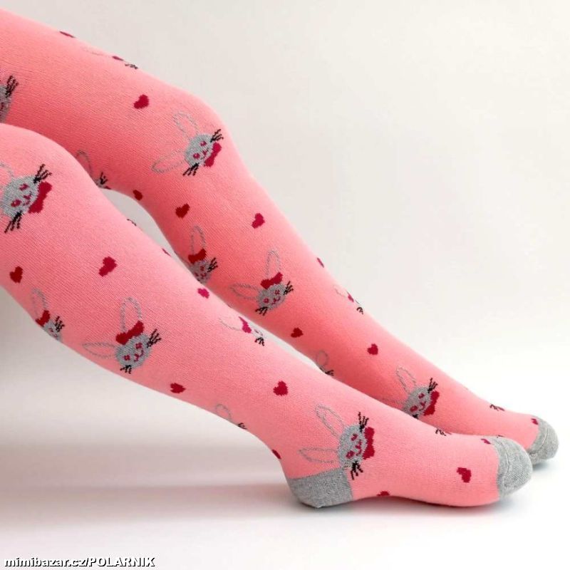 Holčičí bavlněné punčocháčky se zajíčkem