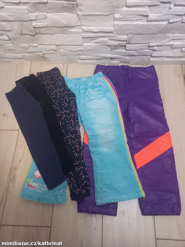 5x dívčí kalhoty, vel. 116