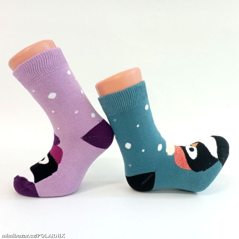 Dětské termo froté ponožky tučňák