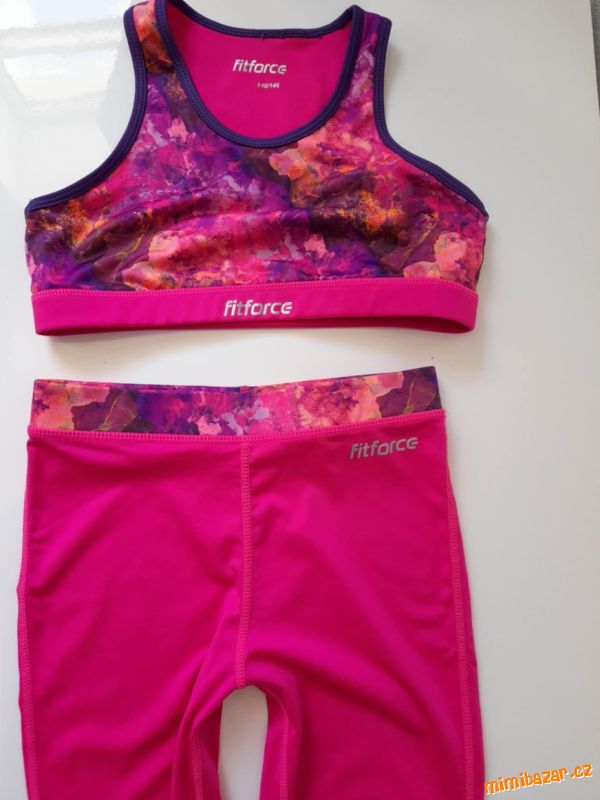 Dívčí fitness legíny 2 ks + fitness podprsenka