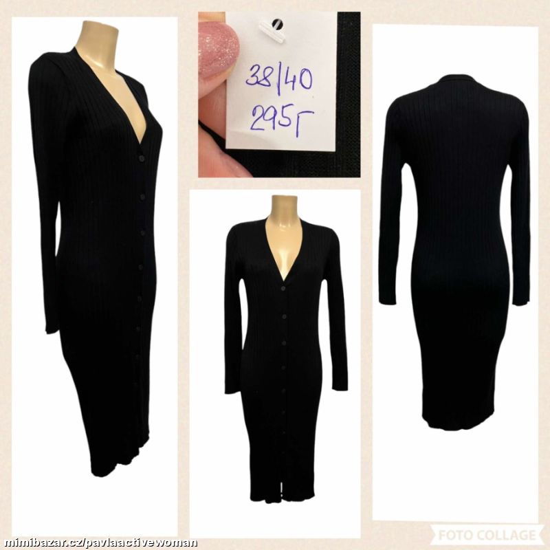 Č.2424 PRUŽNÉ ÚPLET ŠATY NOVÉ v.38/40