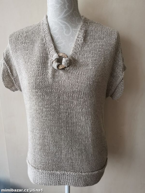 Přízová vesta barva bílá kava luisa cerano vel m