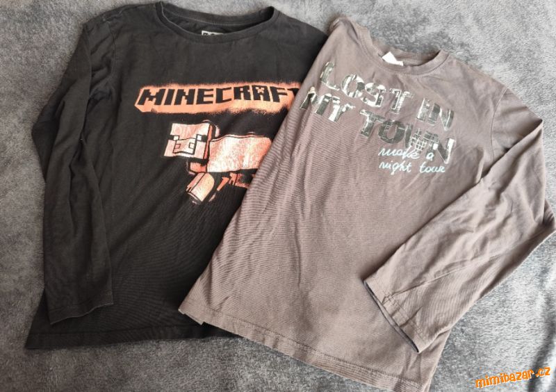 Sada triček dlouhý rukáv Minecraft vel.158/164