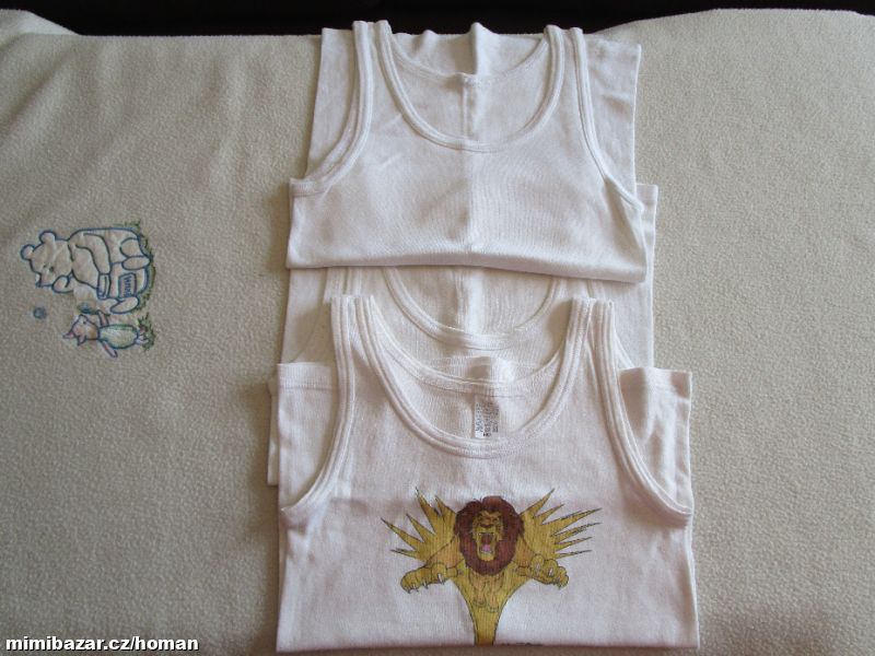 3x pěkné bílé bavl. spodní košilky - tílka