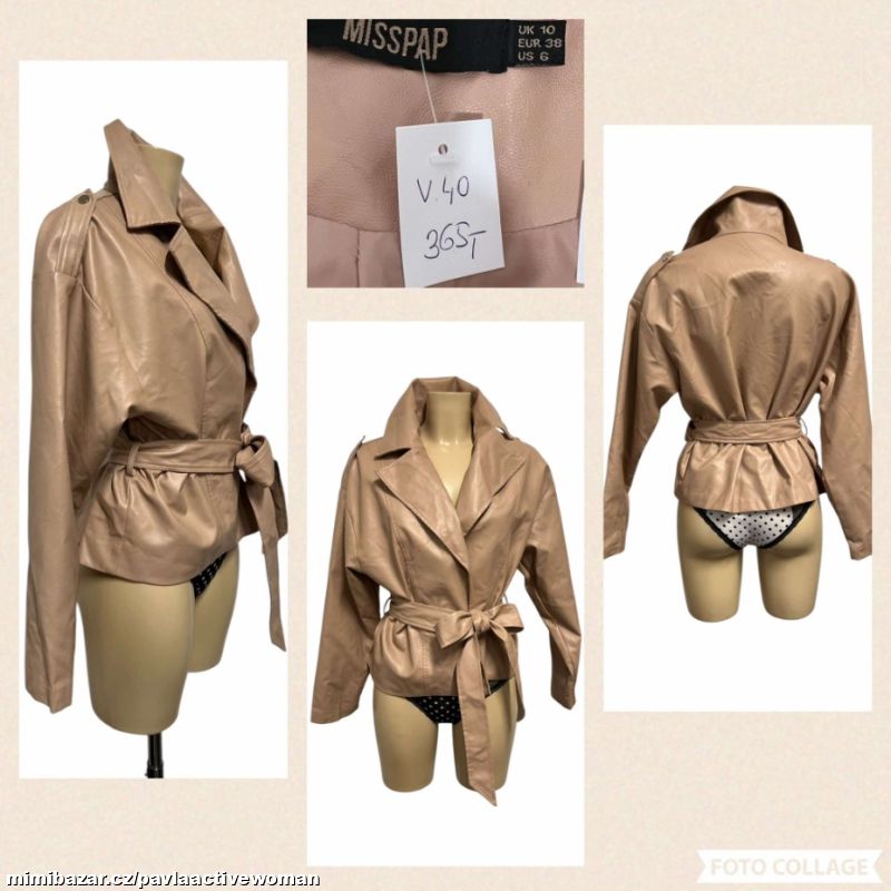 Č.2164 DÁM. PÚ KŮŽE KABÁTEK SAKO NOVÉ v.40