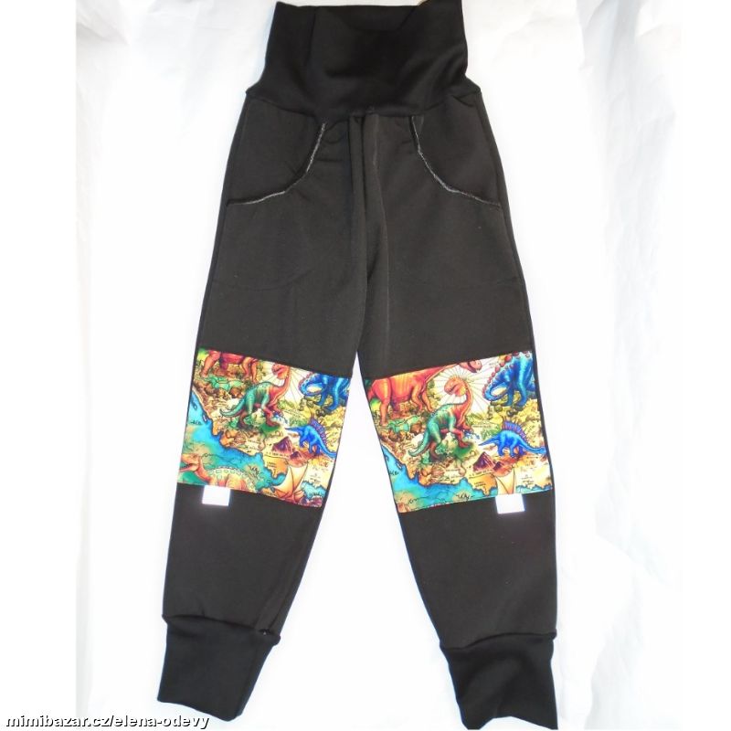 dět. ZIMNÍ softshell. kalhoty DINOSAUŘI NA MAPÁCH