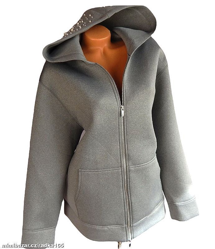 Teplá bunda mikina s perlami vel.XL/48/50
