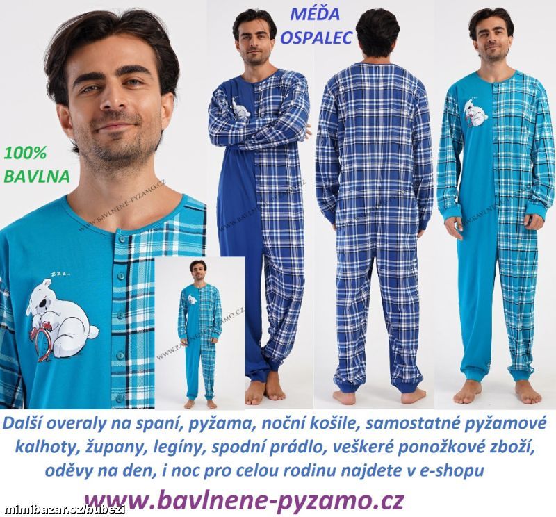 Pánský overal na spaní Méďa Ospalec