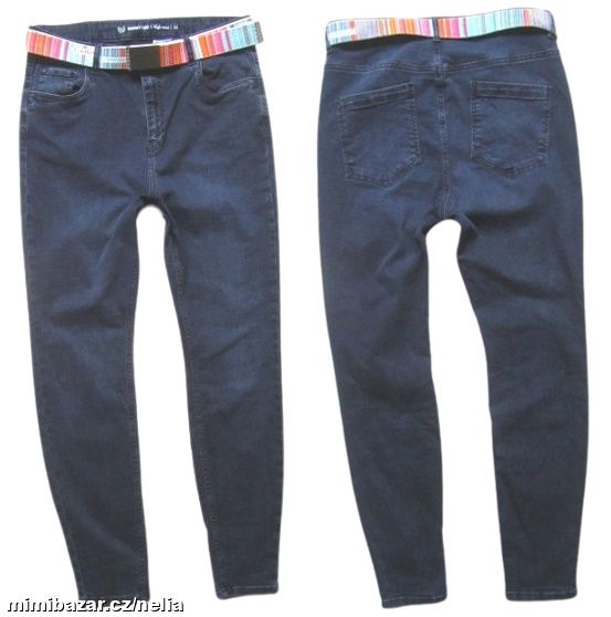 DŽÍNY SKINNY S PÁSKEM
