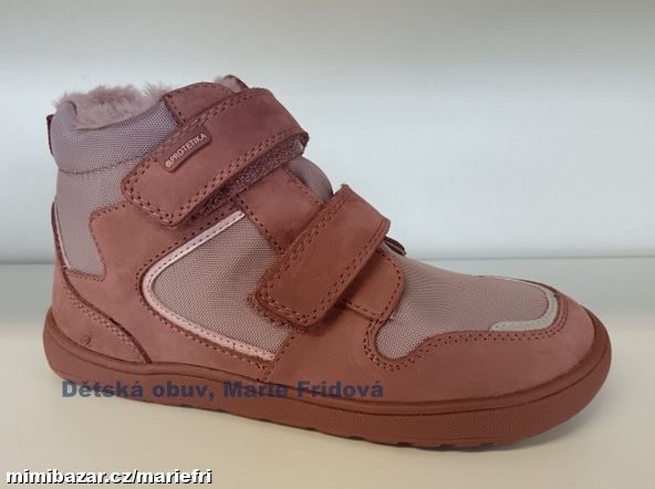 Zimní barefoot obuv s kožíškem Protetika DAXI pink