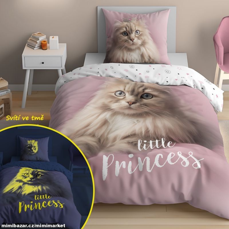 Povlečení Kočka Little Princess SVÍTÍCÍ