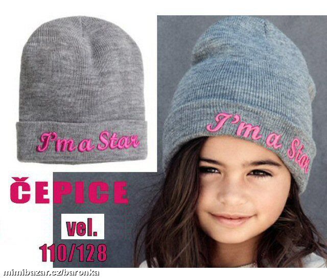 Šedá čepice: Jsem hvězda ! vel. 4 - 8 let