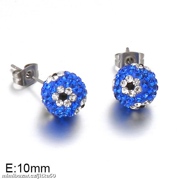 Náušnice z chir s modrými kameny a kytičkamSKLADEM