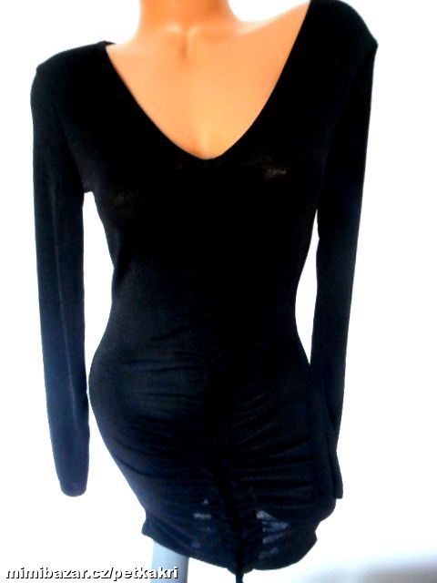 černé elastické šaty se zdrhováním uk 12