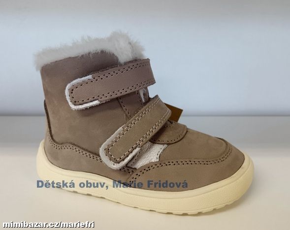 Zimní kožená barefoot obuv Protetika KESY taupe