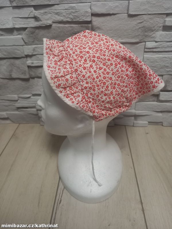 Dívčí látková čepička - šátek, vel. 46