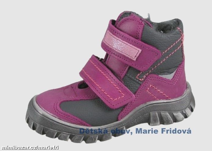 Zimní kožená obuv s kožíškem ESSI S2462 vínová