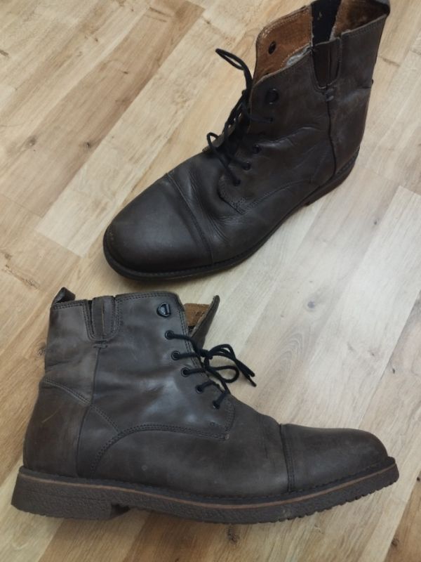 Hnědé kožené kotníkové boty zn.AM vyteplené