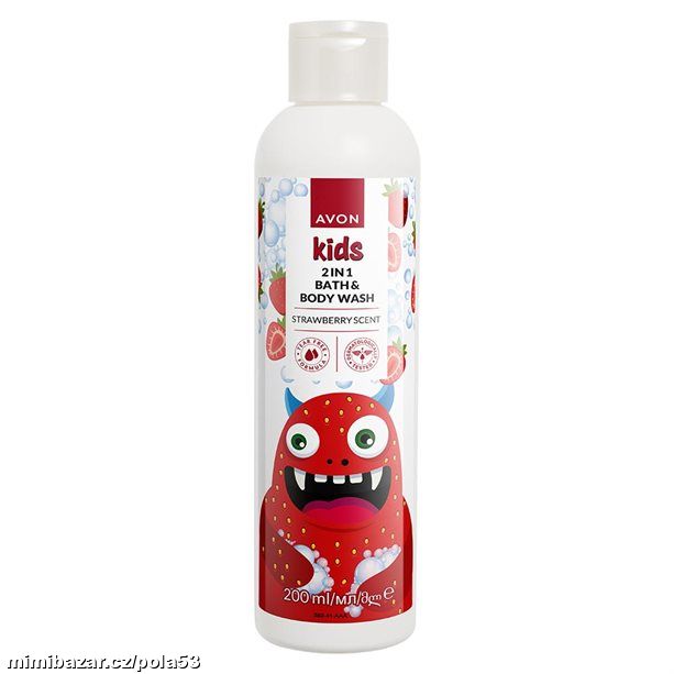 Jemný sprchový gel a pěna do koupele s vůní jahod