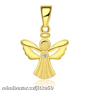 Zlacený stříbrný přívěsek andílek SKLADEM