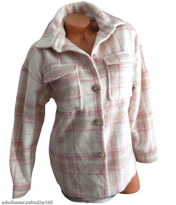 Modní bundo teplá košile vel.38