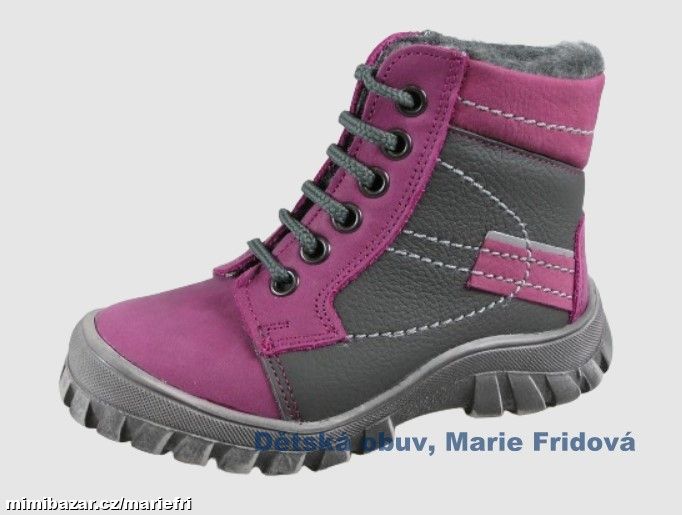 Zimní kožená obuv s kožíškem ESSI S 2407 fuchsie