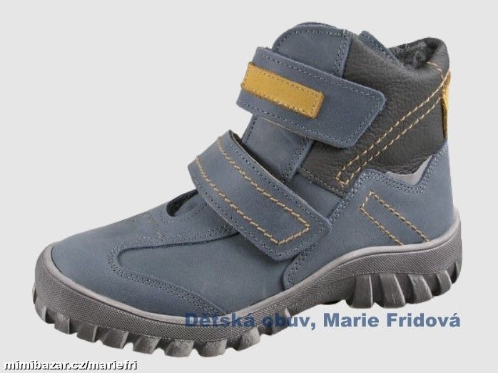 Zimní kožená obuv s kožíškem ESSI S2462 jeans