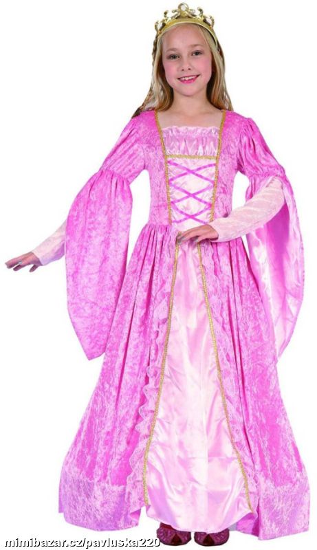 Šaty růžová princezna vel.M (120-130cm) 5-9 le