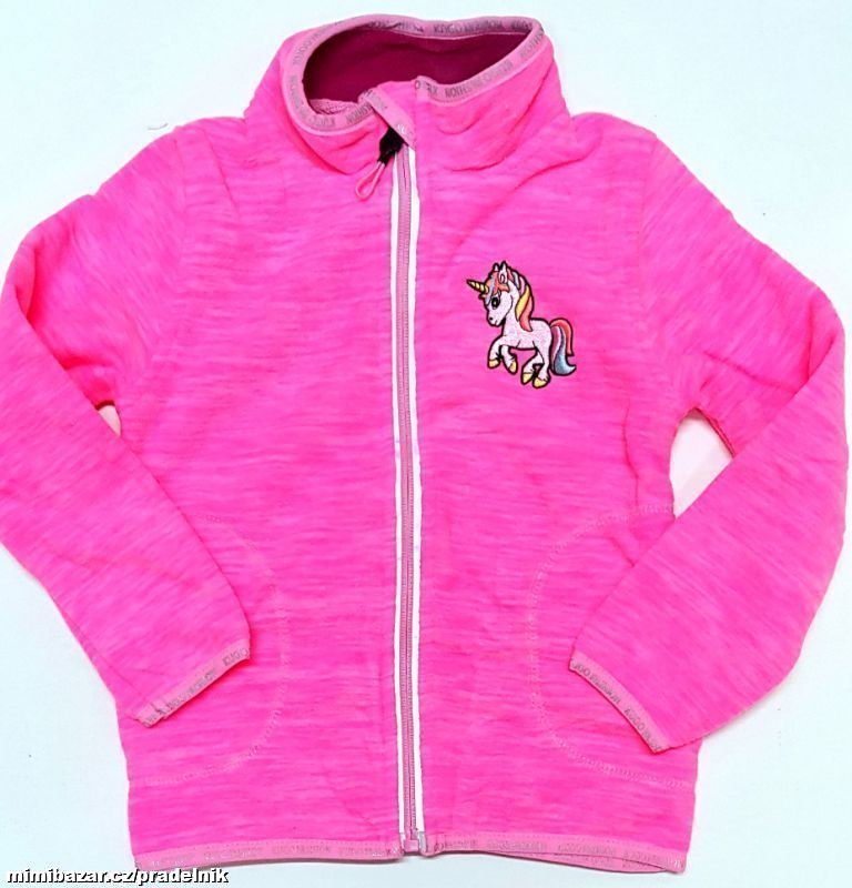 Dívčí flees. mikina Kugo s jednorožcem vel.98-122