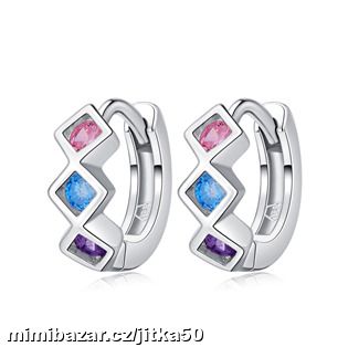 Stříbrné náušnice kroužky se zirkony SKLADEM