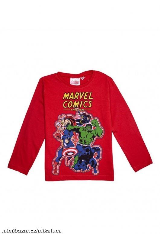 AVENGERS tričko s dlouhým rukávem ČERVENÉ