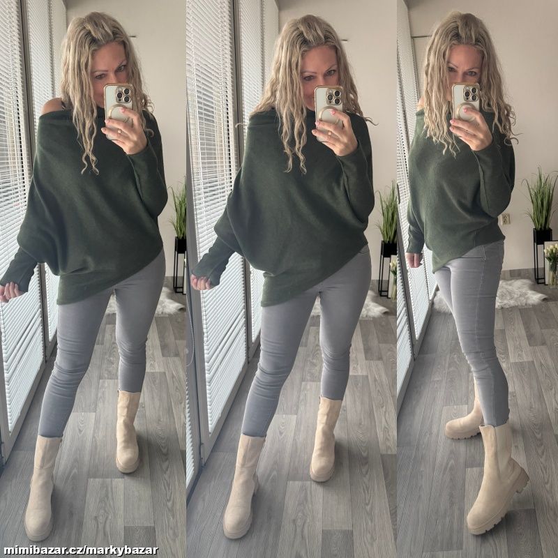 Svetr nebo pončo s asymetrickým střihem