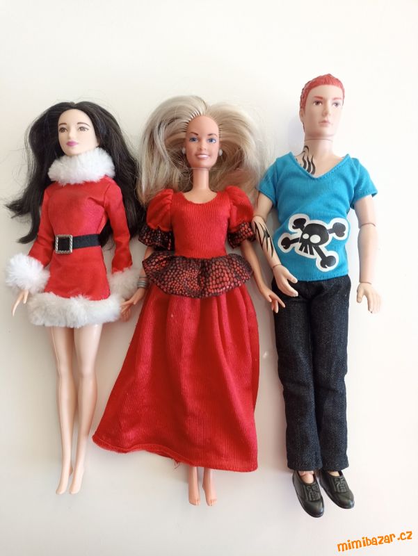 Panenky barbie Samantha čarodějka Ken vánoční