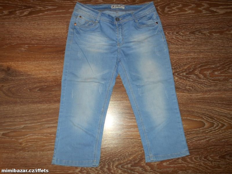 letní elastické 3/4 capri džíny rifle 38/40 M/L