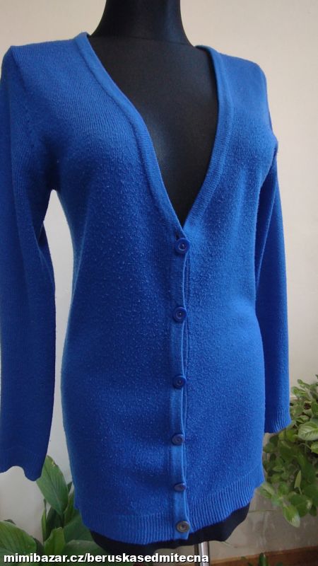 M04 MODRÝ DLOUHÝ SVETR**VEL.38