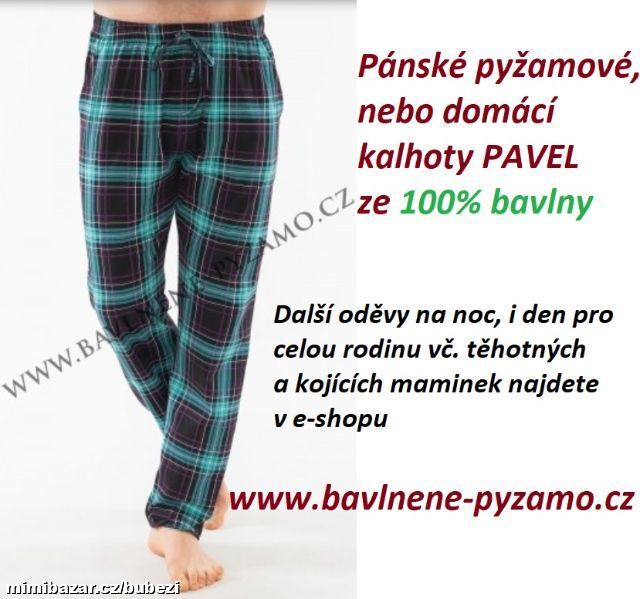 Pánské pyžamové, nebo domácí dlouhé kalhoty PAVEL